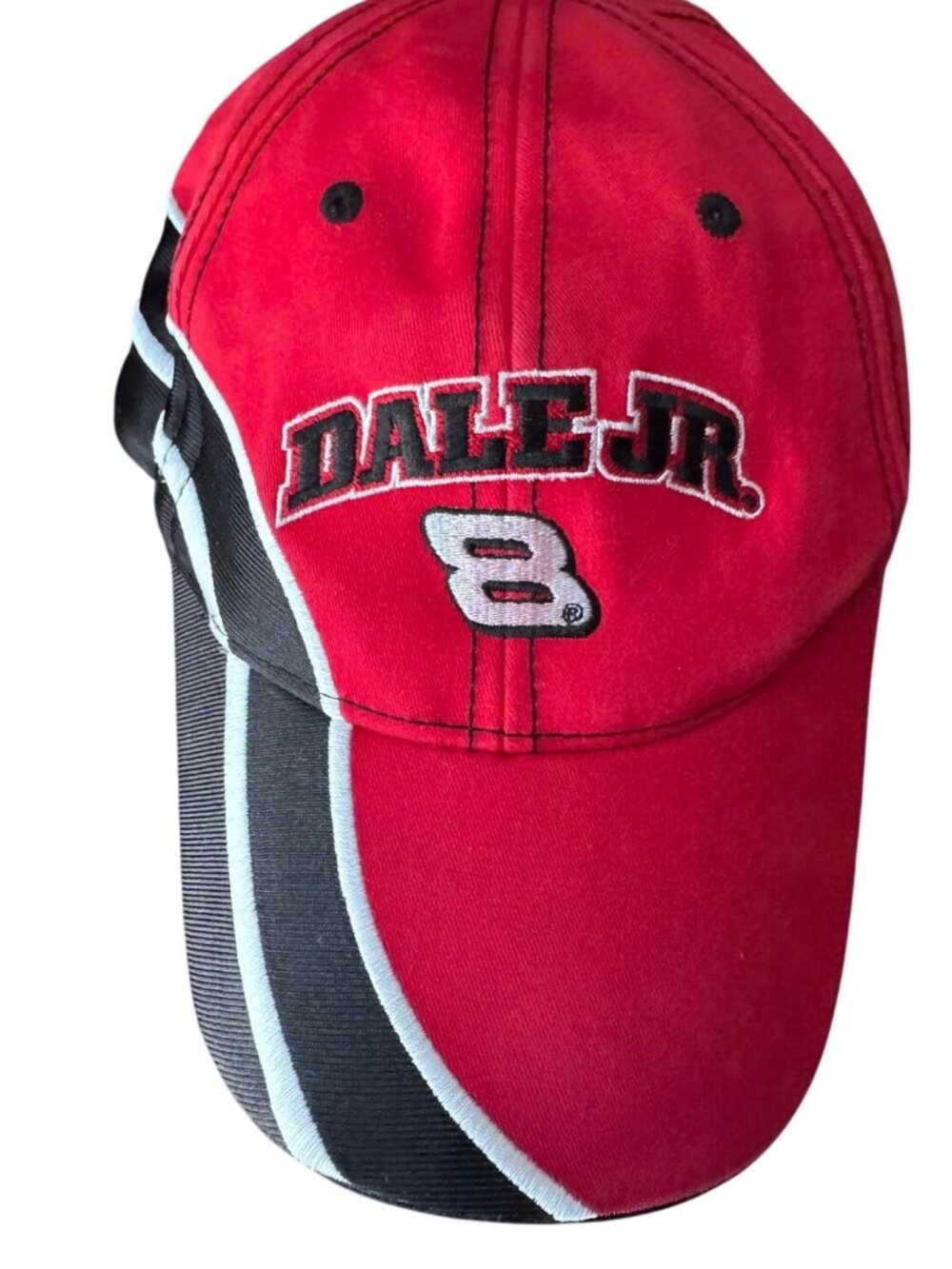 Dale Earnhardt Jr. Red & Black NASCAR #8 Adjustable Hat With Embroidered Details